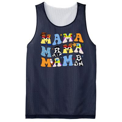 Mama Cow Girl Print Cute Mesh Reversible Basketball Jersey Tank