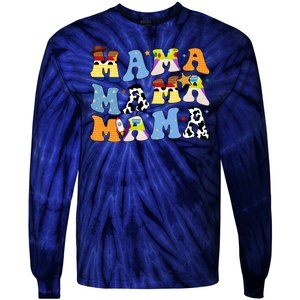 Mama Cow Girl Print Cute Tie-Dye Long Sleeve Shirt