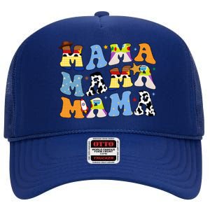 Mama Cow Girl Print Cute High Crown Mesh Back Trucker Hat