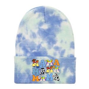 Mama Cow Girl Print Cute Tie Dye 12in Knit Beanie