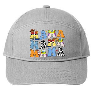 Mama Cow Girl Print Cute 7-Panel Snapback Hat