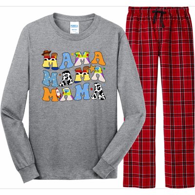 Mama Cow Girl Print Cute Long Sleeve Pajama Set