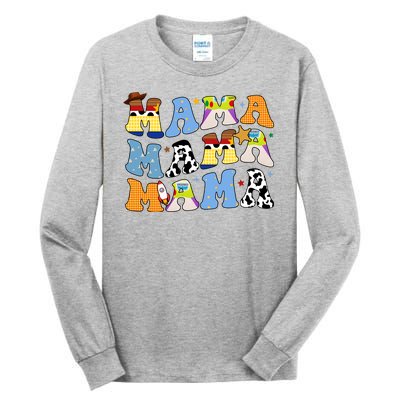 Mama Cow Girl Print Cute Tall Long Sleeve T-Shirt