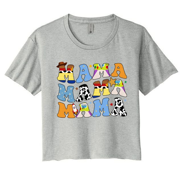 Mama Cow Girl Print Cute Crop Top