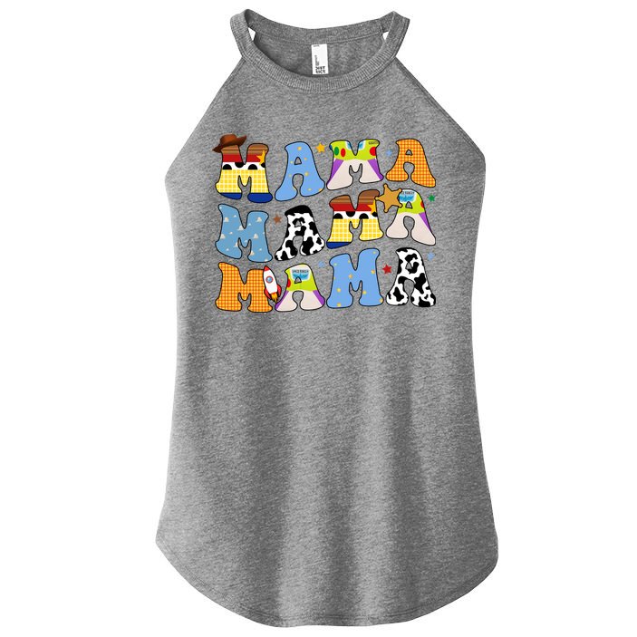 Mama Cow Girl Print Cute Women's Perfect Tri Rocker Tank