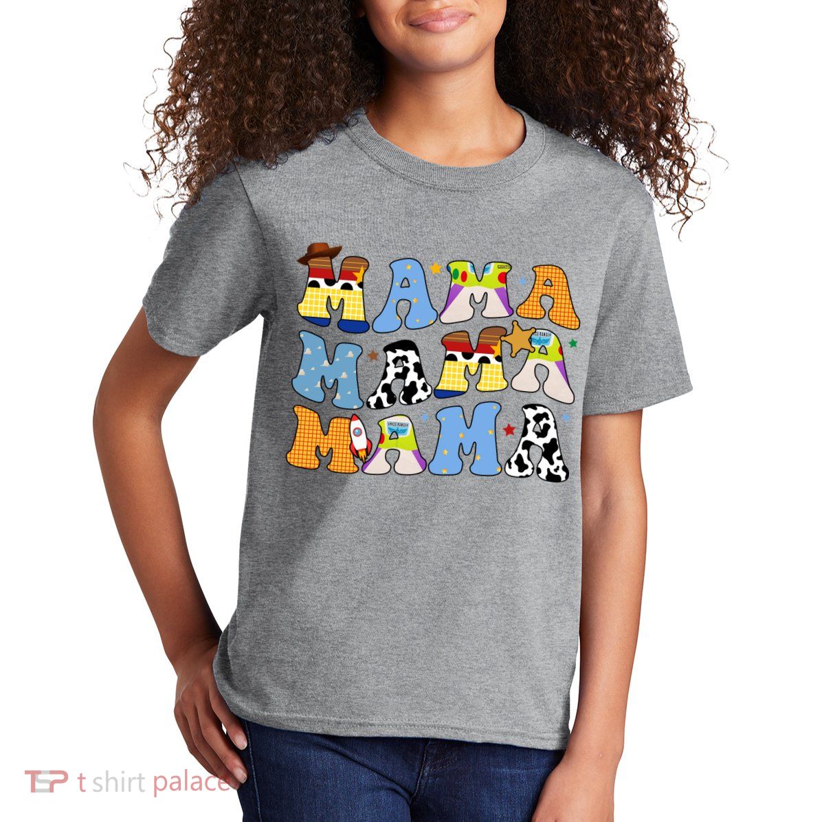 Mama Cow Girl Print Cute Kids T-Shirt