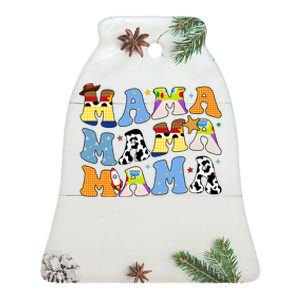 Mama Cow Girl Print Cute Ceramic Bell Ornament