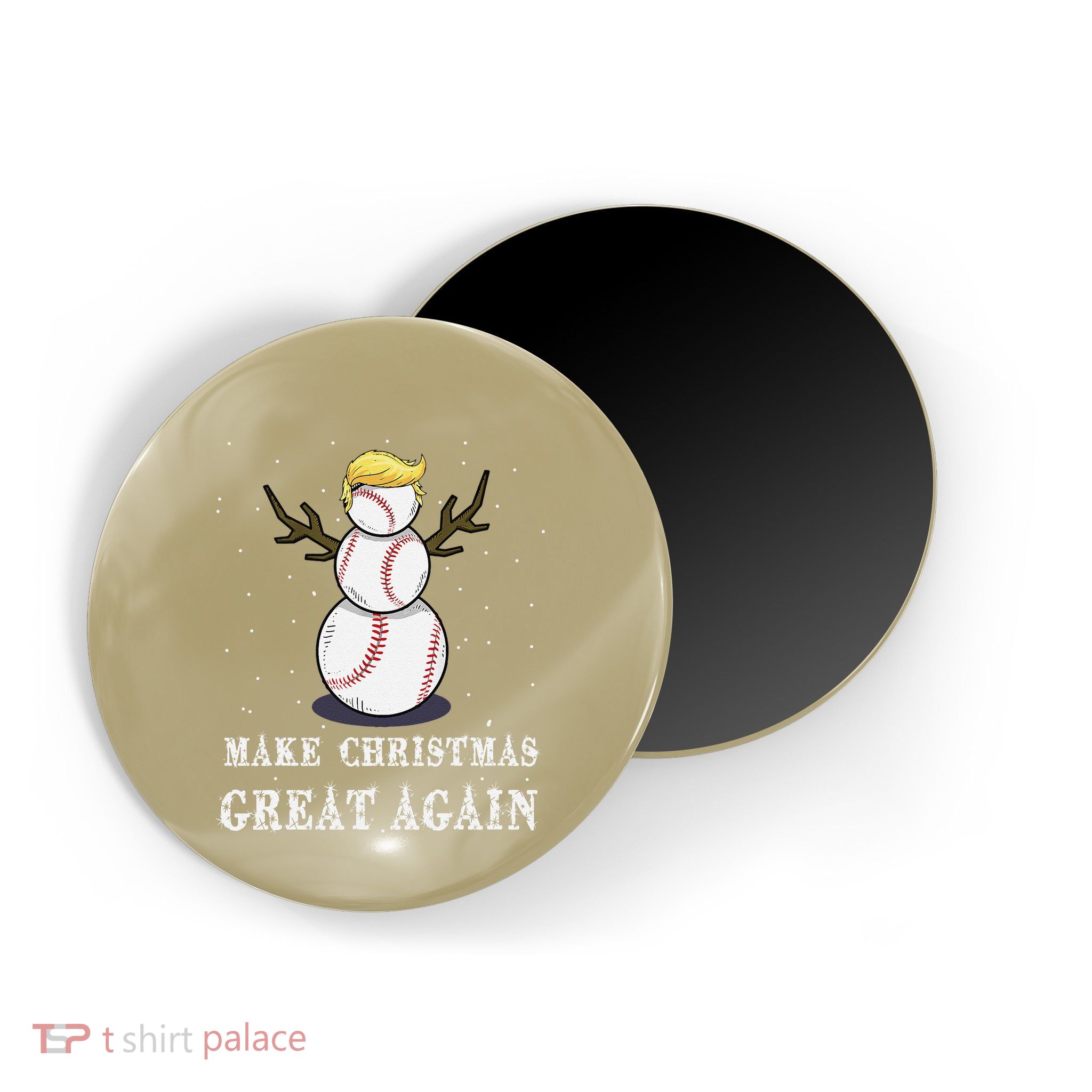 Make Christmas Great Again Baseball Snowman Balls Snow Magnet