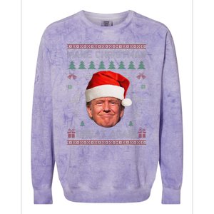 Make Christmas Great Again Funny Trump Ugly Sweater Xmas Colorblast Crewneck Sweatshirt