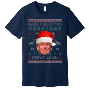 Make Christmas Great Again Funny Trump Ugly Sweater Xmas Premium T-Shirt