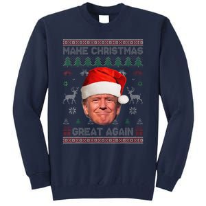 Make Christmas Great Again Funny Trump Ugly Sweater Xmas Tall Sweatshirt