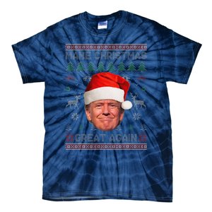 Make Christmas Great Again Funny Trump Ugly Sweater Xmas Tie-Dye T-Shirt