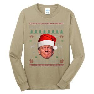 Make Christmas Great Again Funny Trump Ugly Sweater Xmas Tall Long Sleeve T-Shirt