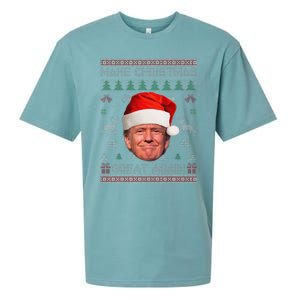 Make Christmas Great Again Funny Trump Ugly Sweater Xmas Sueded Cloud Jersey T-Shirt