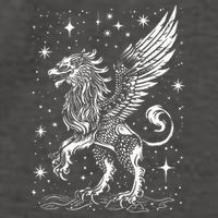 Mystical Creepy Gryphon Greek Mythical Creature Vector Backpack