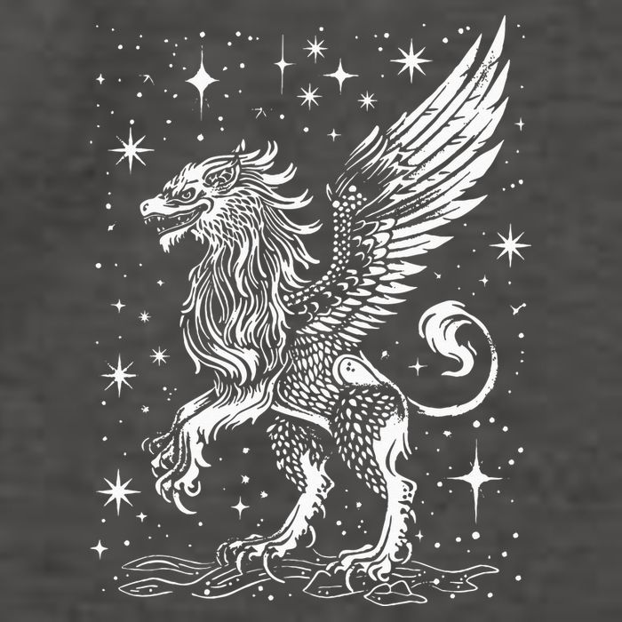 Mystical Creepy Gryphon Greek Mythical Creature Vector Backpack