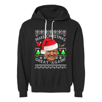 Make Christmas Great Again! Donald Trump Ugly Christmas Garment-Dyed Fleece Hoodie