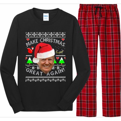 Make Christmas Great Again! Donald Trump Ugly Christmas Long Sleeve Pajama Set