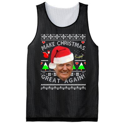 Make Christmas Great Again! Donald Trump Ugly Christmas Mesh Reversible Basketball Jersey Tank