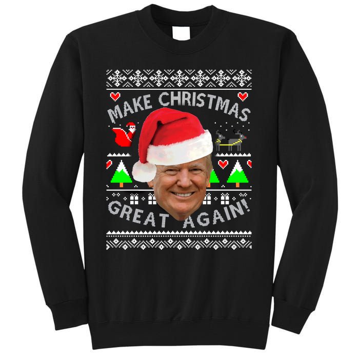 Make Christmas Great Again! Donald Trump Ugly Christmas Tall Sweatshirt