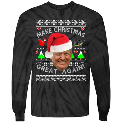 Make Christmas Great Again! Donald Trump Ugly Christmas Tie-Dye Long Sleeve Shirt