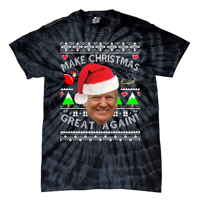 Make Christmas Great Again! Donald Trump Ugly Christmas Tie-Dye T-Shirt