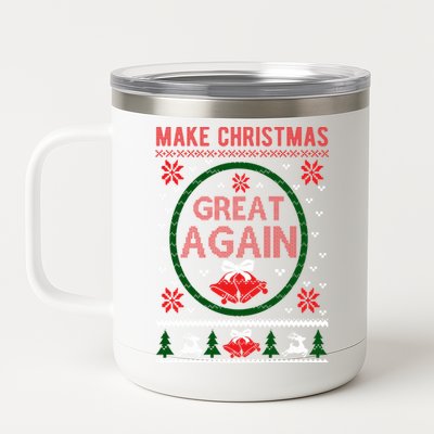 Make Christmas Great Again Funny Trump Christmas Meaningful Gift 12 oz Stainless Steel Tumbler Cup