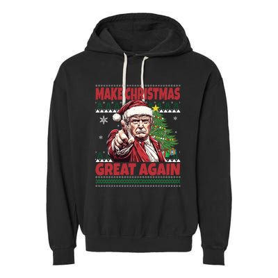 Make Christmas Great Again Xmas Funny Trump Pajamas Ugly Garment-Dyed Fleece Hoodie