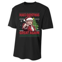 Make Christmas Great Again Xmas Funny Trump Pajamas Ugly Performance Sprint T-Shirt