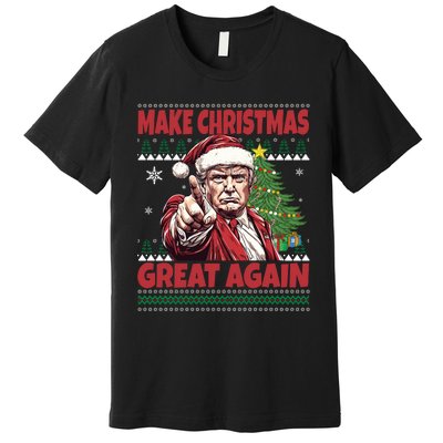 Make Christmas Great Again Xmas Funny Trump Pajamas Ugly Premium T-Shirt