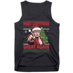 Make Christmas Great Again Xmas Funny Trump Pajamas Ugly Tank Top