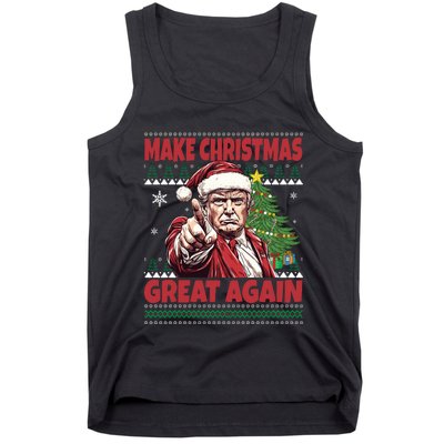 Make Christmas Great Again Xmas Funny Trump Pajamas Ugly Tank Top