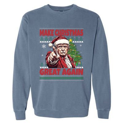 Make Christmas Great Again Xmas Funny Trump Pajamas Ugly Garment-Dyed Sweatshirt