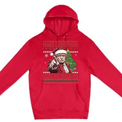 Make Christmas Great Again Xmas Funny Trump Pajamas Ugly Premium Pullover Hoodie