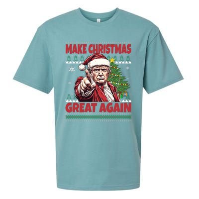 Make Christmas Great Again Xmas Funny Trump Pajamas Ugly Sueded Cloud Jersey T-Shirt