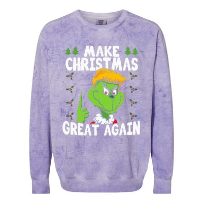 Make Christmas Great Again Donald Trump Xmas Funny Gift Colorblast Crewneck Sweatshirt