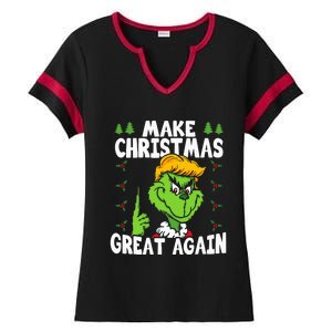 Make Christmas Great Again Donald Trump Xmas Funny Gift Ladies Halftime Notch Neck Tee