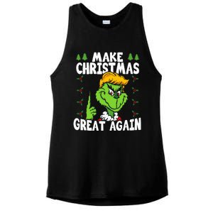 Make Christmas Great Again Donald Trump Xmas Funny Gift Ladies PosiCharge Tri-Blend Wicking Tank