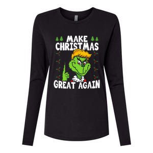 Make Christmas Great Again Donald Trump Xmas Funny Gift Womens Cotton Relaxed Long Sleeve T-Shirt