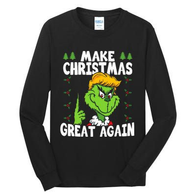 Make Christmas Great Again Donald Trump Xmas Funny Gift Tall Long Sleeve T-Shirt