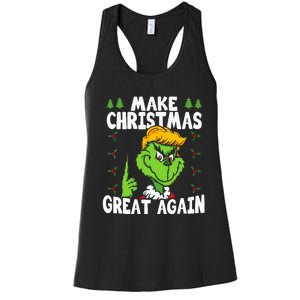 Make Christmas Great Again Donald Trump Xmas Funny Gift Women's Racerback Tank