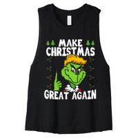 Make Christmas Great Again Donald Trump Xmas Funny Gift Women's Racerback Cropped Tank