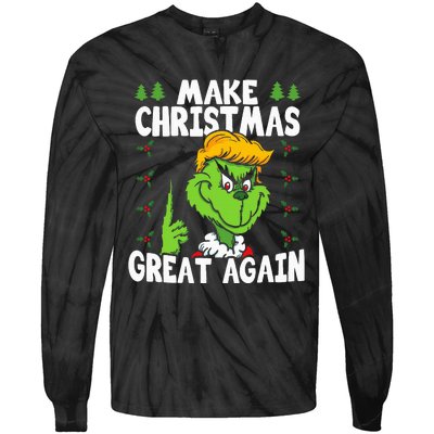 Make Christmas Great Again Donald Trump Xmas Funny Gift Tie-Dye Long Sleeve Shirt