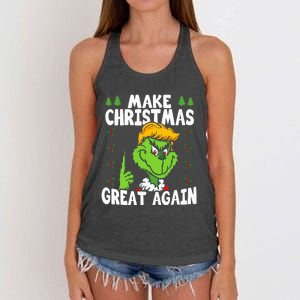 Make Christmas Great Again Donald Trump Xmas Funny Gift Women's Knotted Racerback Tank