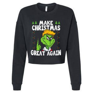 Make Christmas Great Again Donald Trump Xmas Funny Gift Cropped Pullover Crew