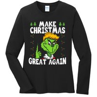 Make Christmas Great Again Donald Trump Xmas Funny Gift Ladies Long Sleeve Shirt