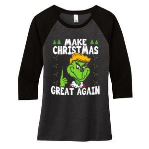 Make Christmas Great Again Donald Trump Xmas Funny Gift Women's Tri-Blend 3/4-Sleeve Raglan Shirt