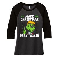 Make Christmas Great Again Donald Trump Xmas Funny Gift Women's Tri-Blend 3/4-Sleeve Raglan Shirt