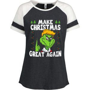 Make Christmas Great Again Donald Trump Xmas Funny Gift Enza Ladies Jersey Colorblock Tee