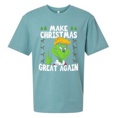 Make Christmas Great Again Donald Trump Xmas Funny Gift Sueded Cloud Jersey T-Shirt